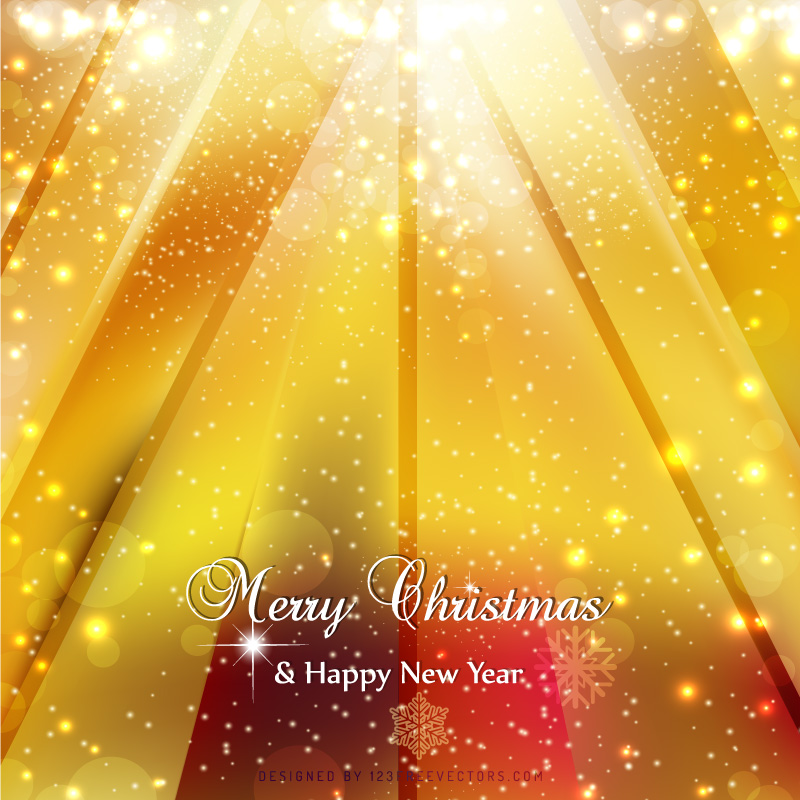 Merry Christmas and Happy New Year Red Yellow Background