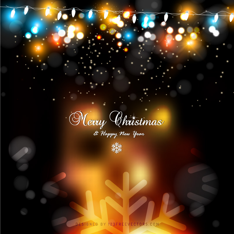 Black Orange Fire Christmas Lights Background Image