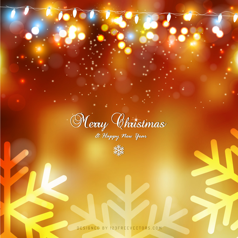 Orange Christmas Lights Background Template