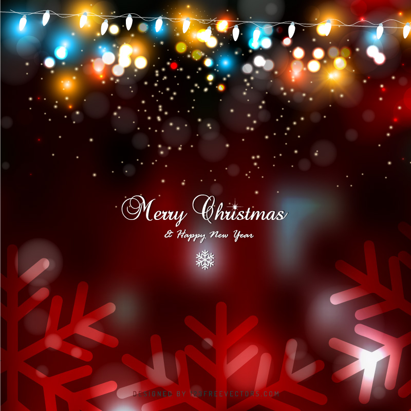 Dark Red Christmas Lights Background Template