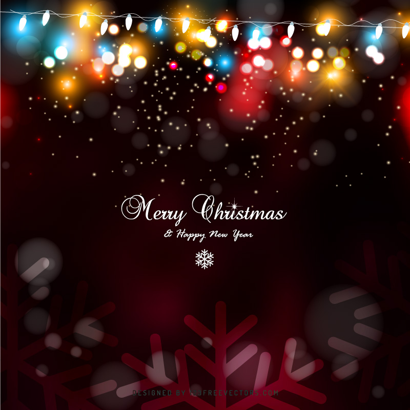 Dark Red Christmas Lights Background
