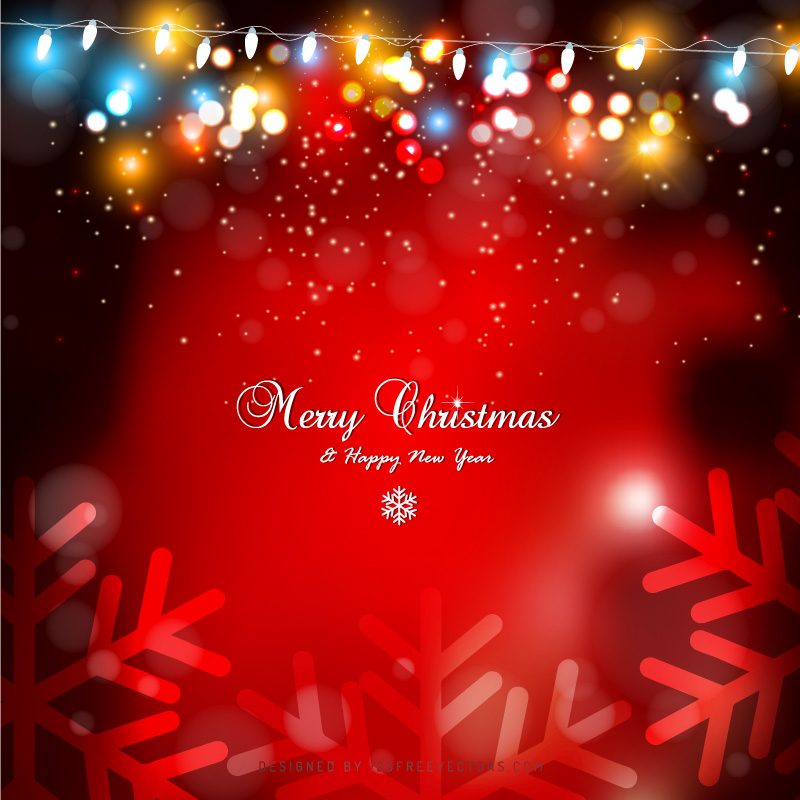 Red Christmas Lights Background Template