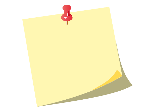 Free Vector Yellow Post-it Notes with Push Pin
