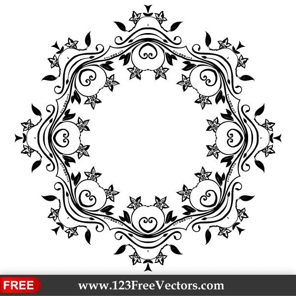 Vector Flower Ornate Frame Design