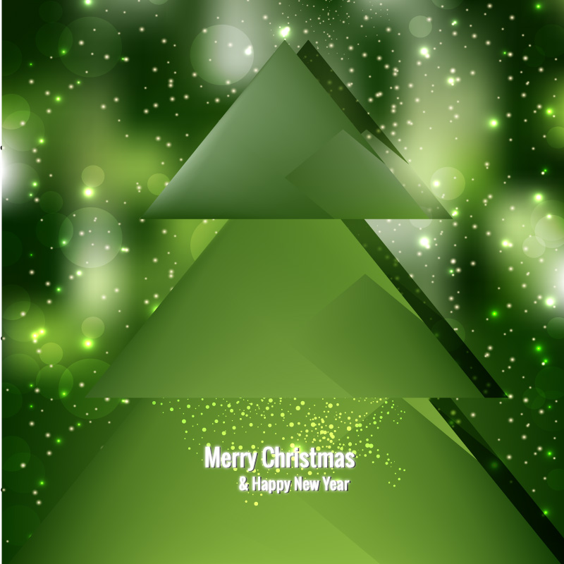 Green Christmas Tree Background Image
