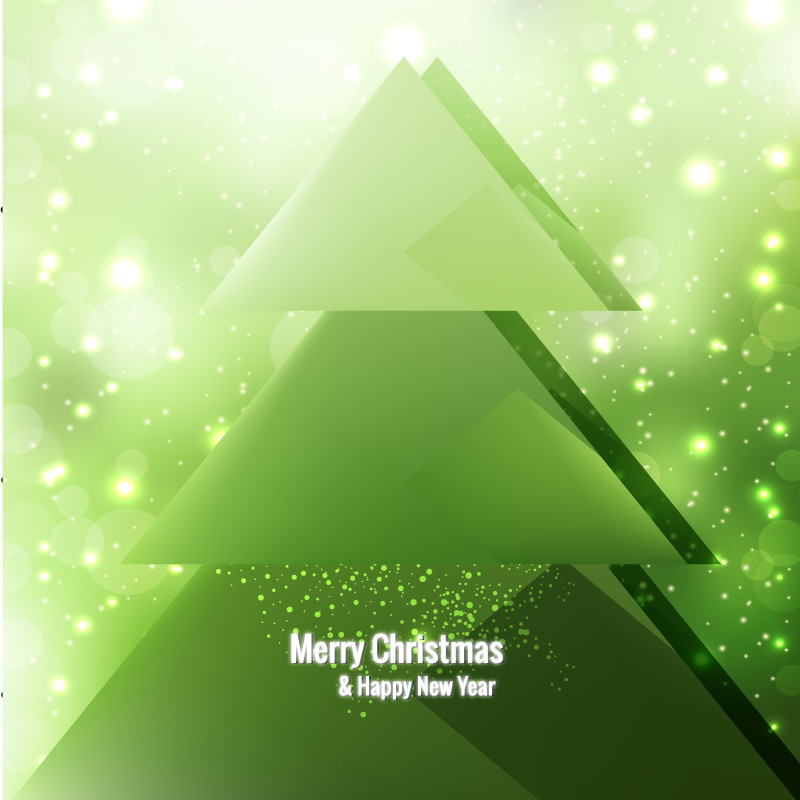 Green Christmas Tree Background Template