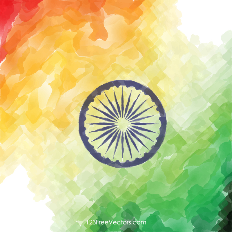 Creative Watercolor Indian Flag Background Image
