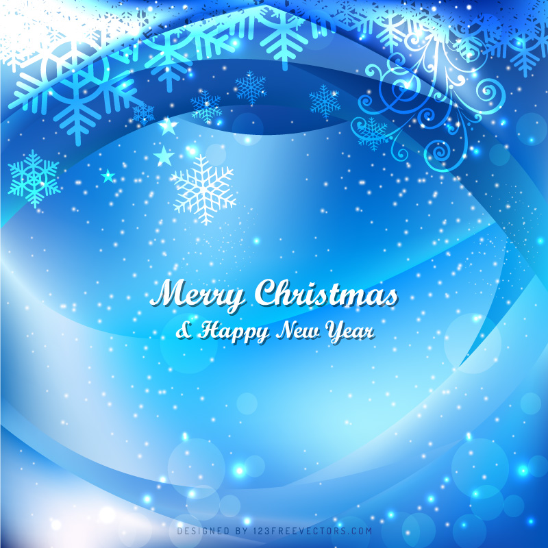 Merry Christmas Blue Background Template