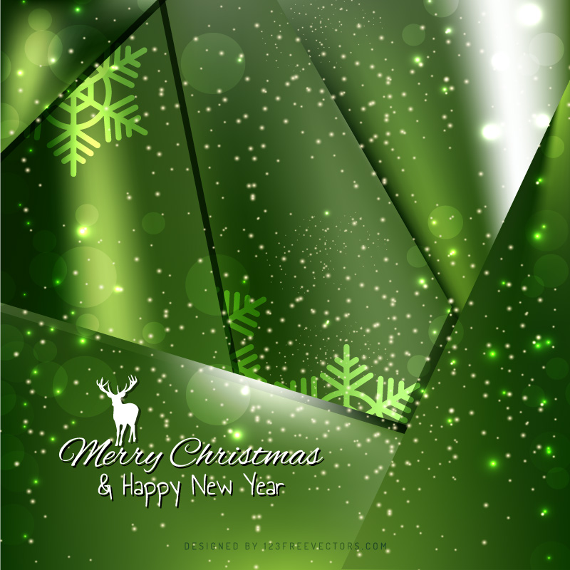 Green Sparkles Christmas Background Image