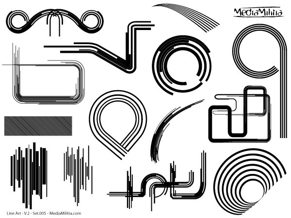 Line Art Vector Design Elements Set-5