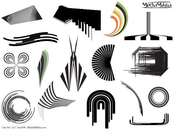 Line Art Vector Design Elements Set-8