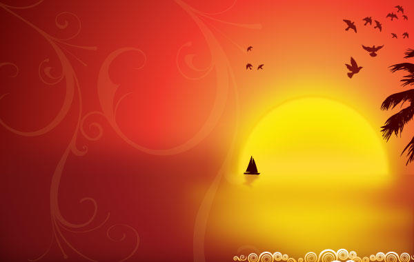Nightfall on the Island Vector