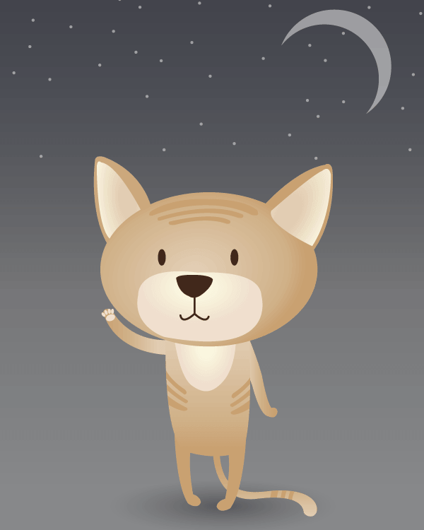 Meow Meow Cute Cat Cartoon Vector