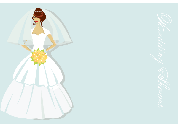 Bridal Shower Card Vector Illustration Free