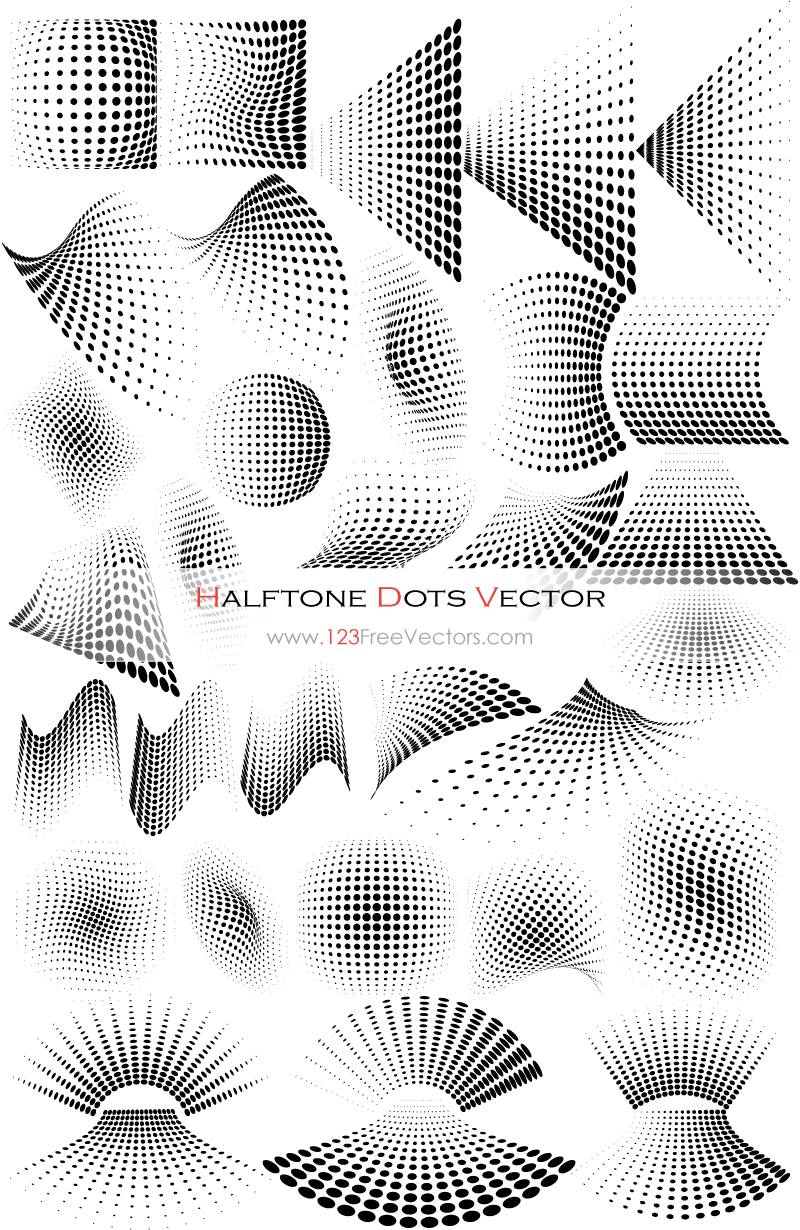 Vector Graphics Halftone Dots Design Elements