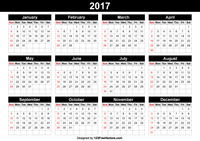 Calendar 2017 Template