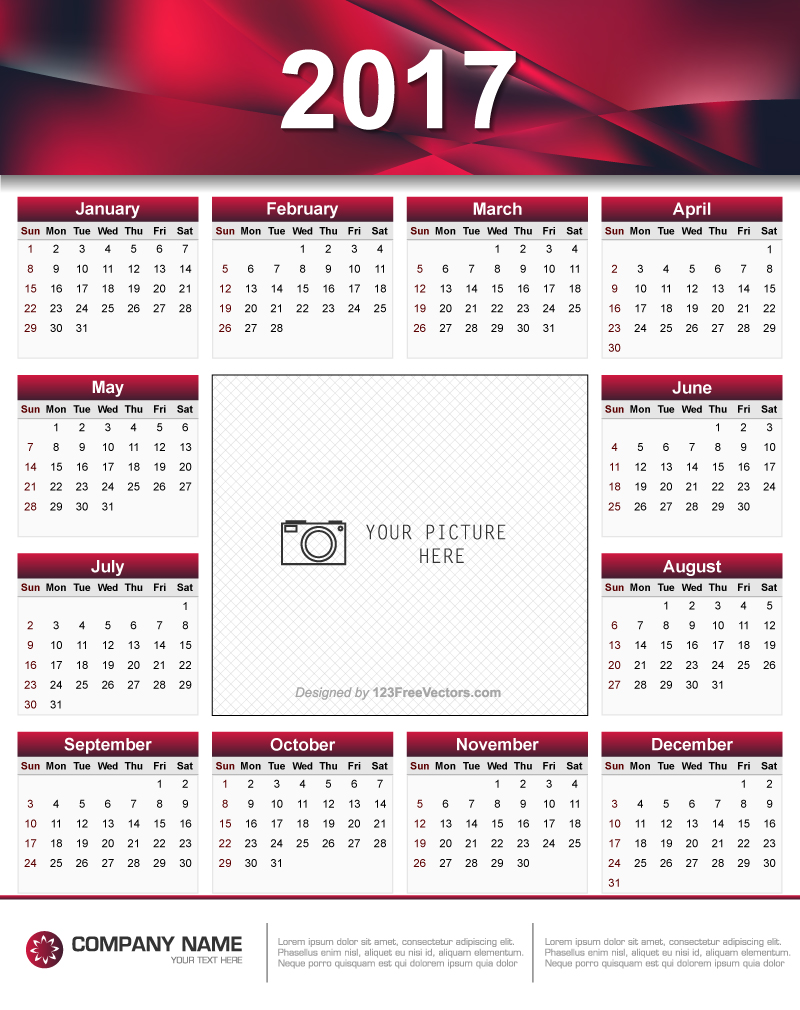 Printable 2017 Calendar Design