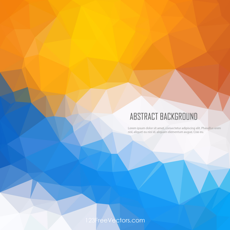 Blue Orange Polygonal Background Illustrator