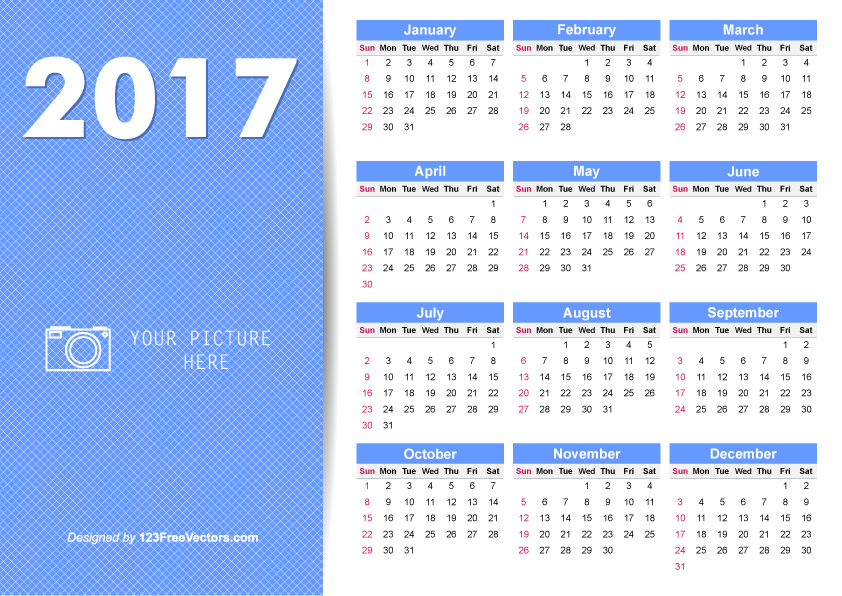 Printable 2017 Calendar Illustrator