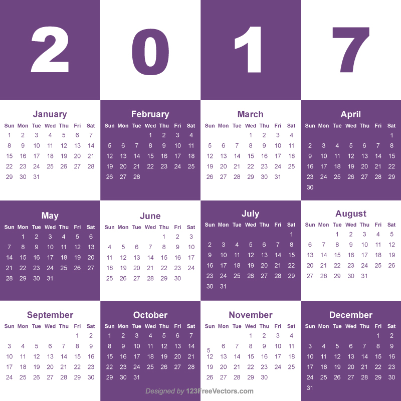 Free Download 2017 Calendar