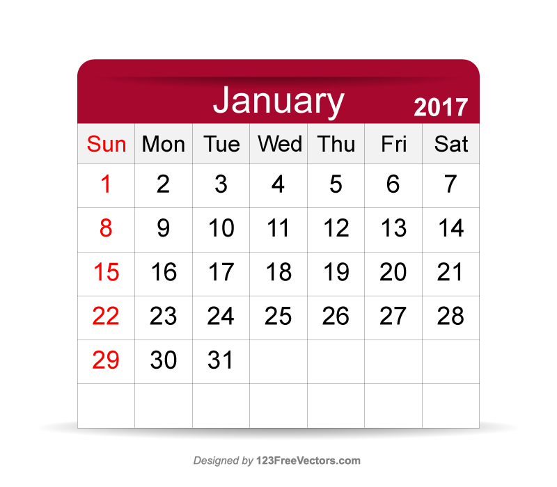 January 2017 Calendar Printable