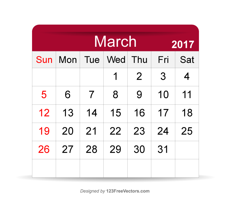 March 2017 Printable Calendar