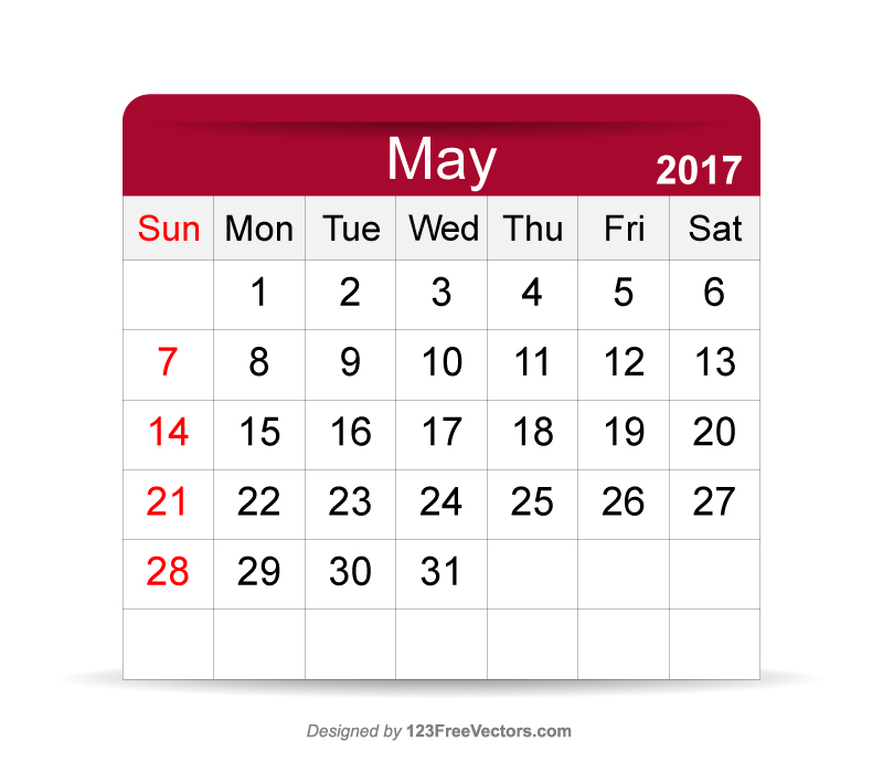Editable Calendar May 2017