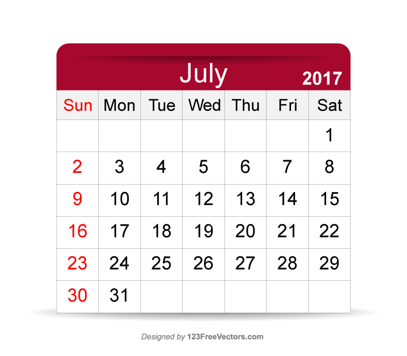 July 2017 Calendar Printable