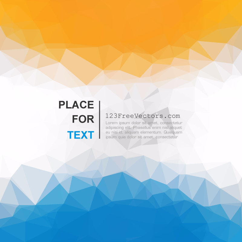Polygonal Blue Orange Pattern Background Clip Art