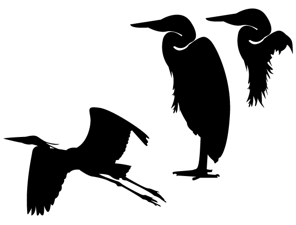 Heron Silhouette Vector Clip Art