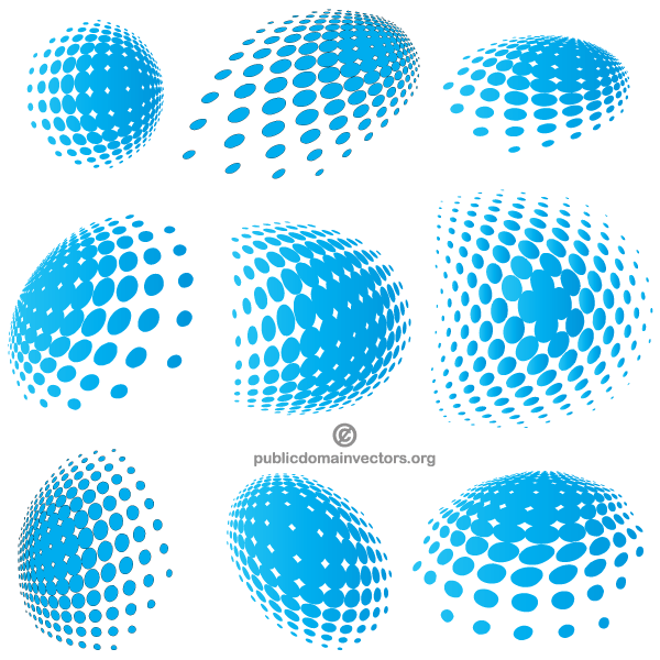 Blue Halftone Elements Graphics