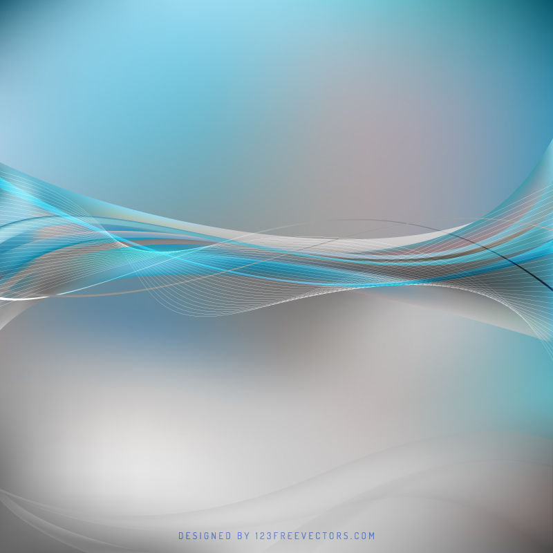 Abstract Gray Turquoise Wavy Lines Background