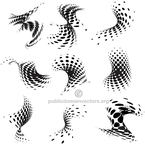 Abstract Halftone Dots Design Elements