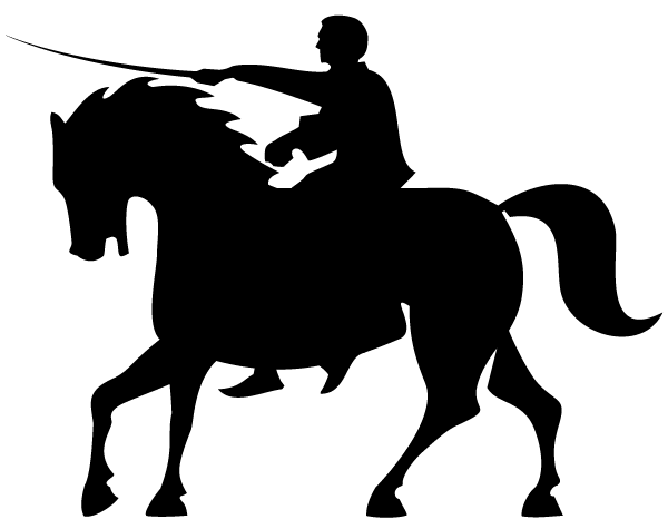 Horse Rider Silhouettes Vector