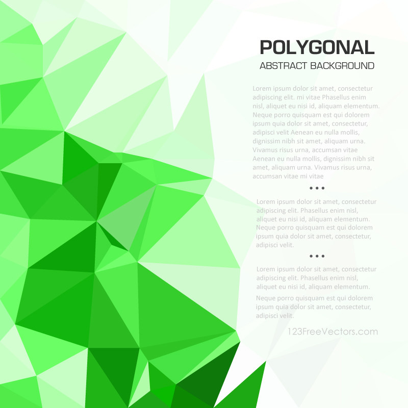 Lawn Green Color Abstract Polygonal Triangular Background Clip Art