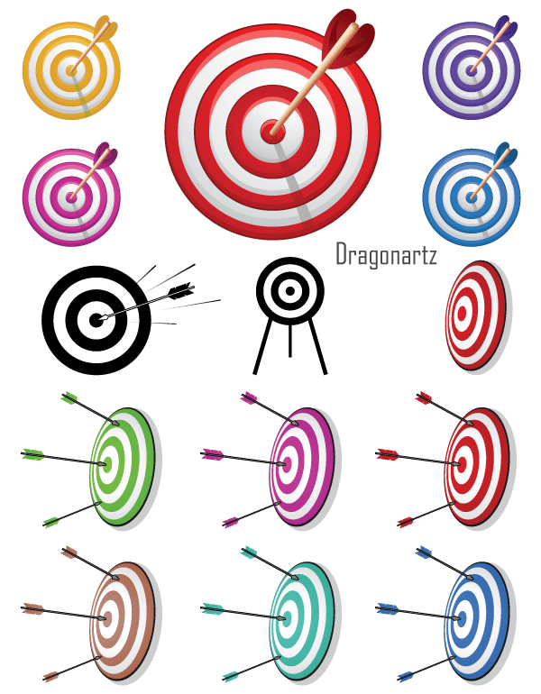 Arrow Bullseye Target Vector Graphics