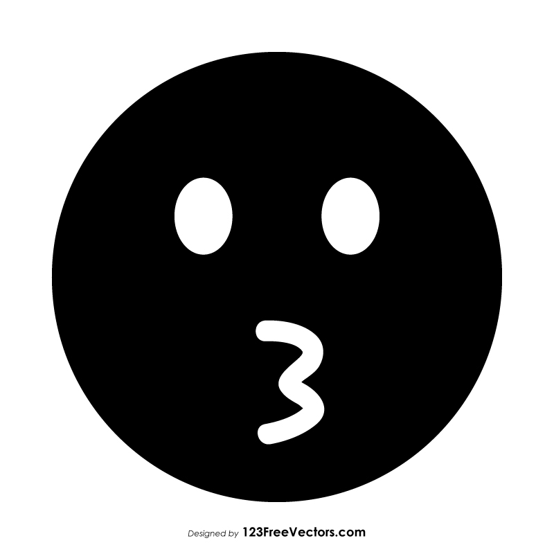 Black Kissing Face Emoji
