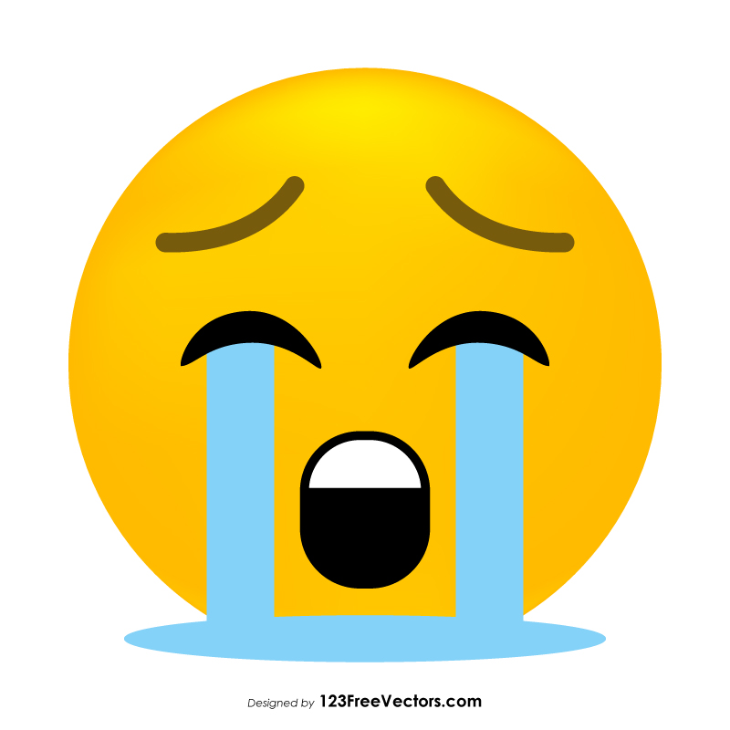 Loudly Crying  Face  Emoji  Icons Vector