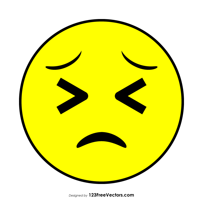 Flat Persevering Face Emoji