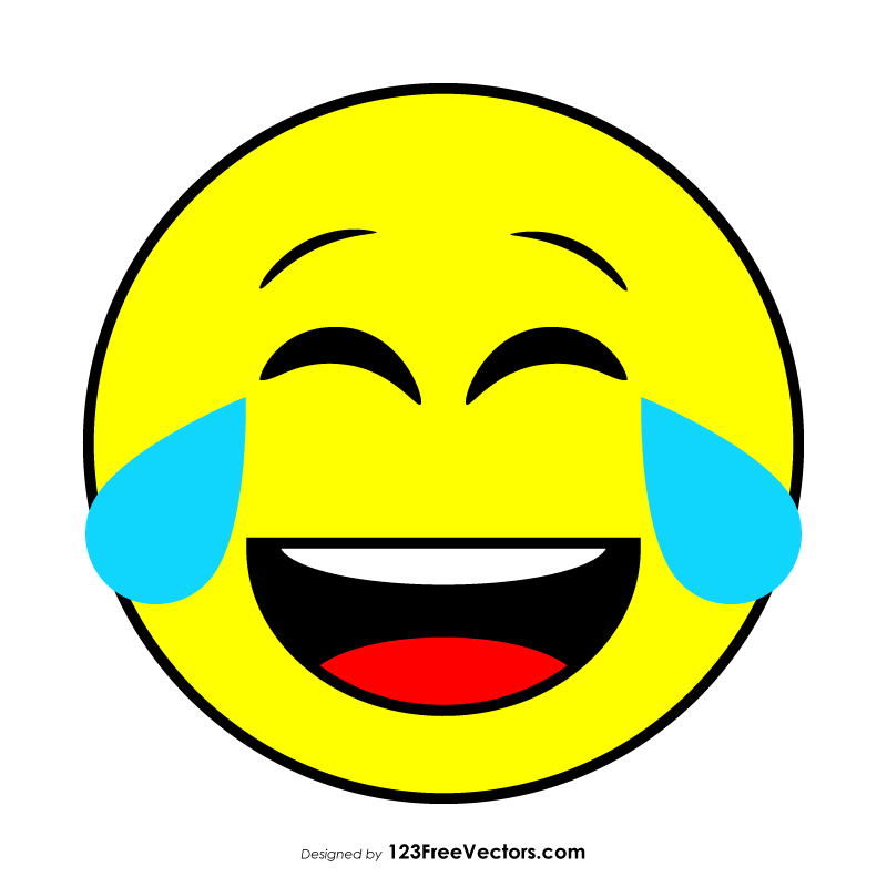Flat Face with Tears of Joy Emoji