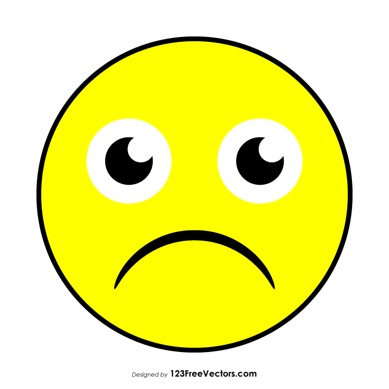 Flat Frowning Face Emoji