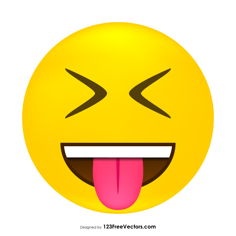 Face with Stuck-Out Tongue and Tightly-Closed Eyes Emoji Vector Download