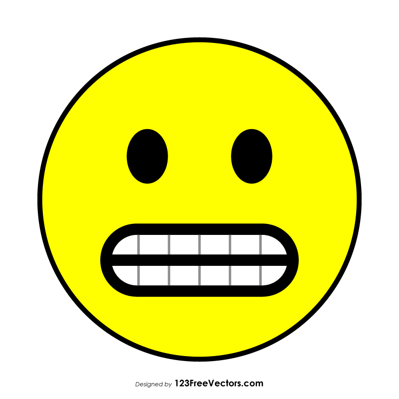 Flat Grimacing Face Emoji