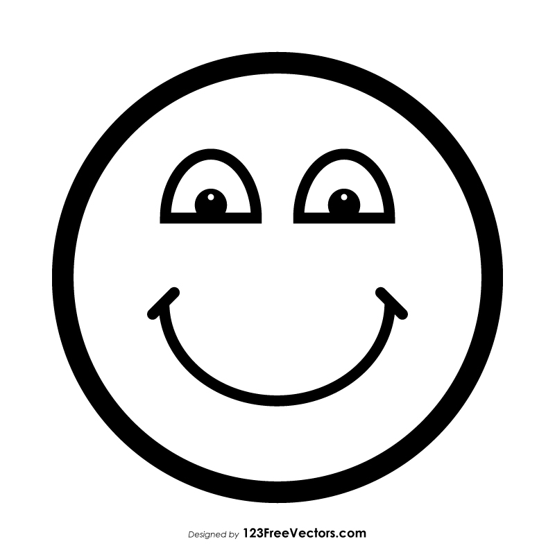 Happy Emoji Image Outline