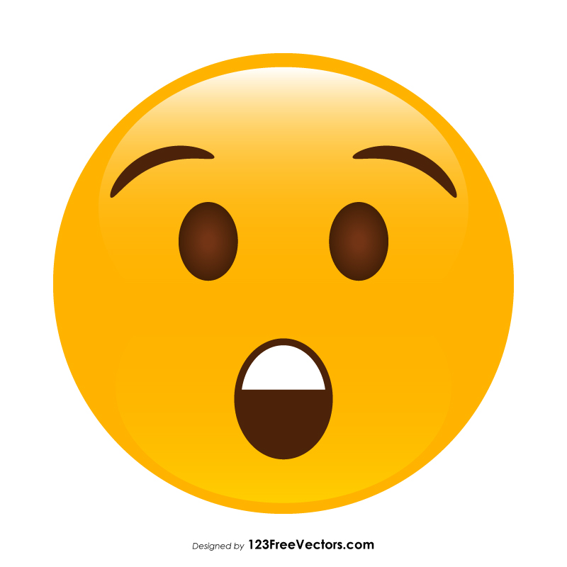 Astonished Face Emoji Vector Download