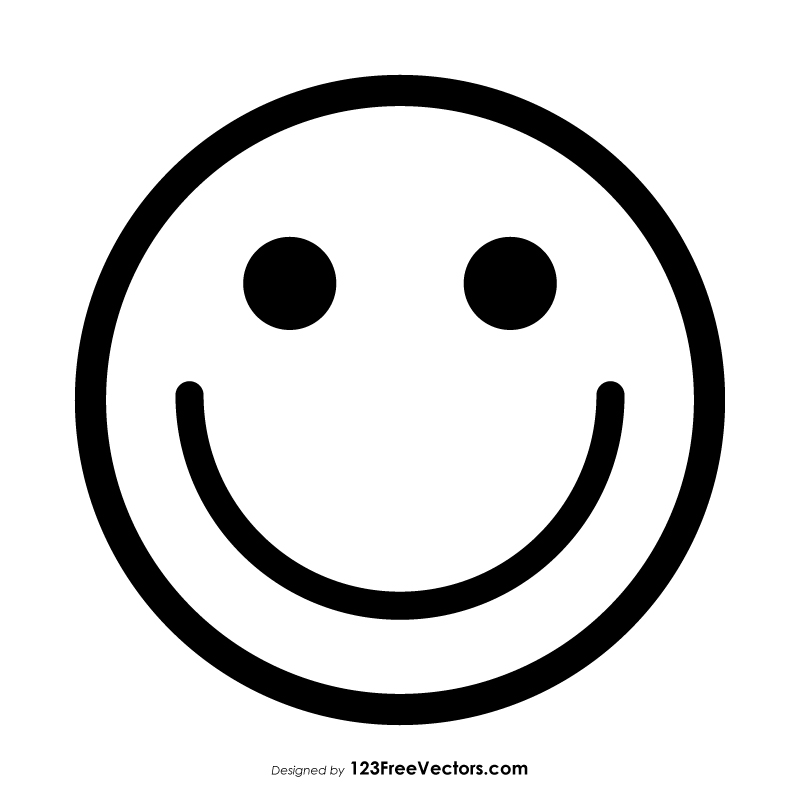 Smiling Face Emoji Black And White Outline Pictures - IMAGESEE