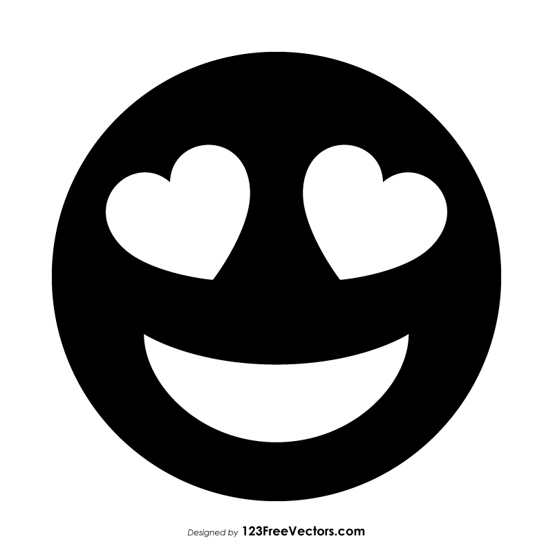 Black Smiling Face With Heart Eyes Emoji