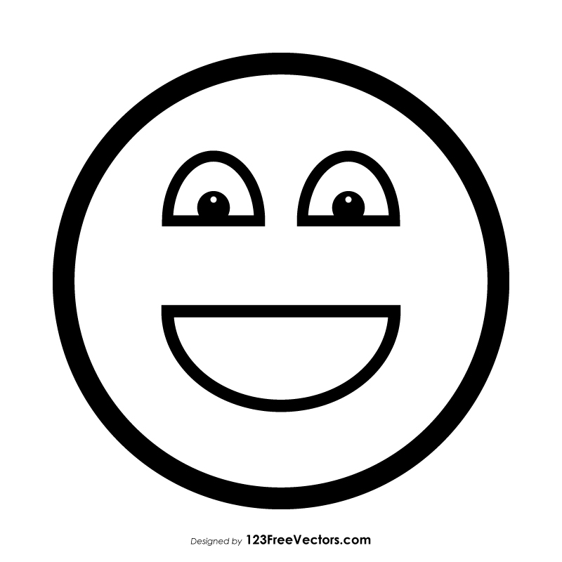 Happy Face Emoji Outline