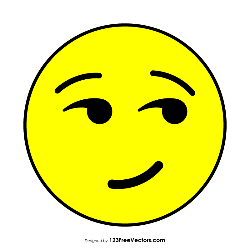 Flat Smirking Face Emoji