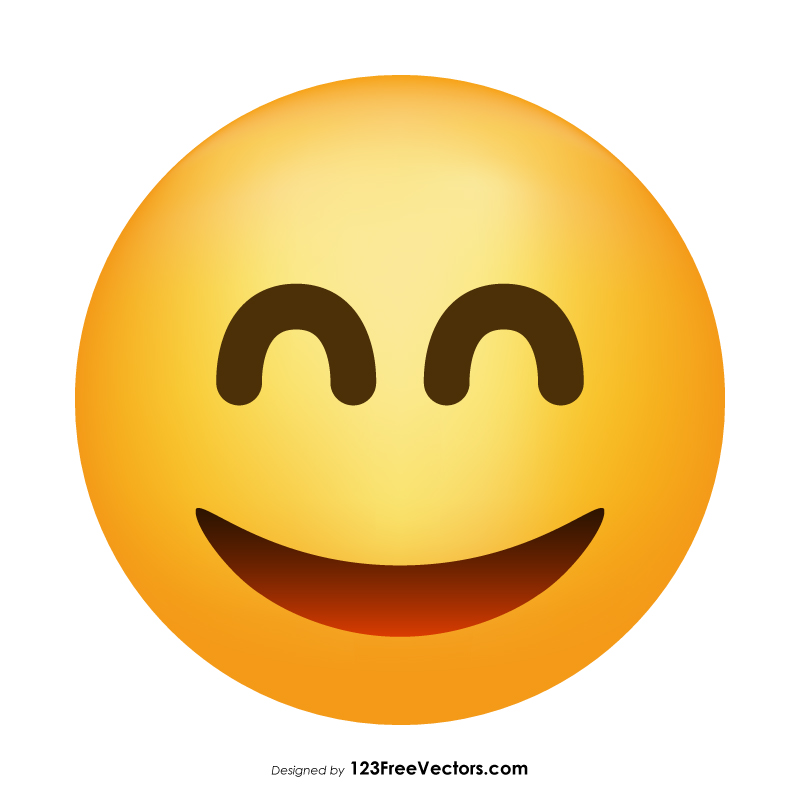 Smiling Face with Open Mouth and Smiling Eyes Emoji Vector Download